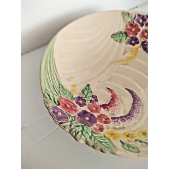 Vintage Wade Heath Bowl Rasied Floral 7 inch diameter x 1 3/4" high 1940's - Picture 3 of 9